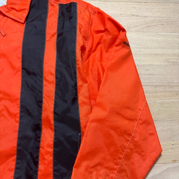 Vintage 90s Great Bear Orange Black Stripe Windbreaker Jacket Mens M Retro - Picture 3 of 15